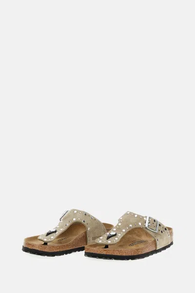 Birkenstock Gizeh Rivet Pelle Suede Sandal In Gray