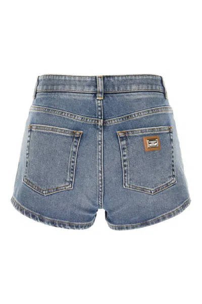 Dolce & Gabbana Denim Shorts With Back Pockets And Belt Loops In Blue