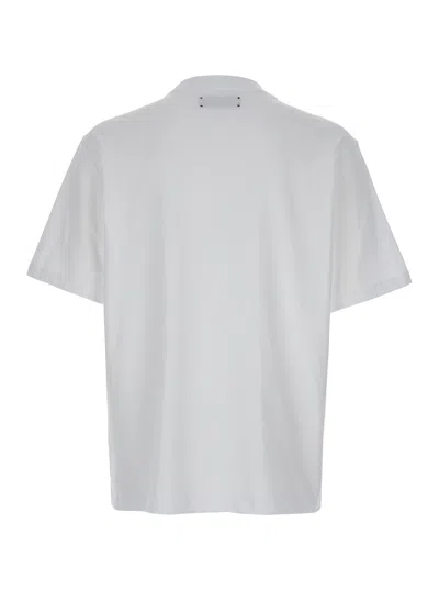 Amiri White Crewneck T-shirt With Logo Print On The Front In Cotton Man In Gray