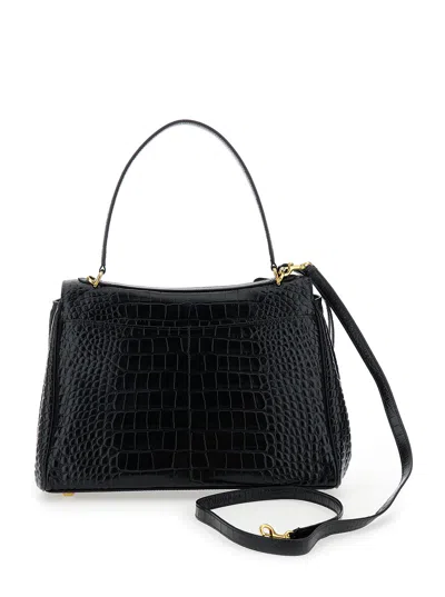 Balenciaga 'rodeo' Black Handbag With Removable Shoulder Strap In Leather Woman