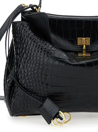 Balenciaga 'rodeo' Black Handbag With Removable Shoulder Strap In Leather Woman