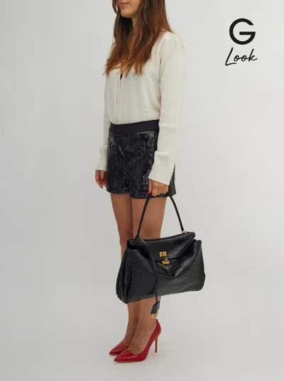 Balenciaga 'rodeo' Black Handbag With Removable Shoulder Strap In Leather Woman
