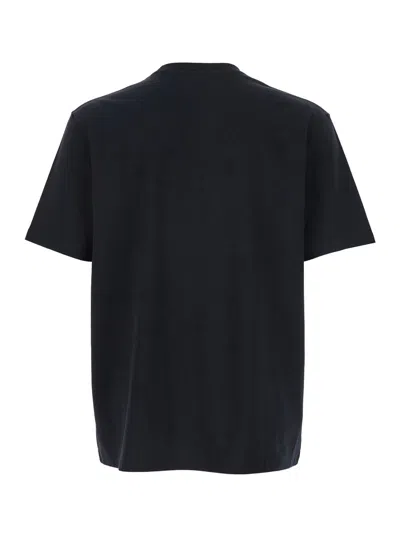 Balmain Black Crewneck T-shirt With Logo Lettering Print On The Front In Cotton Man In Black