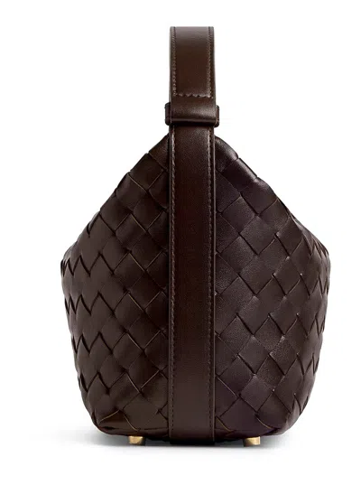 Bottega Veneta 'candy Wallace' Brown Handbag With Intrecciato Motif In Leather Woman