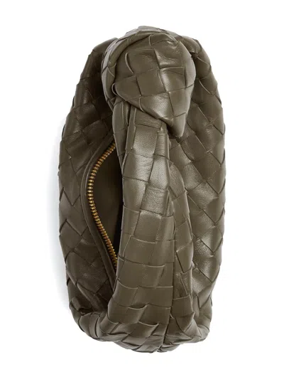 Bottega Veneta 'jodie' Green Mini Handbag With Knot Detail And Intrecciato Motif In Leather Woman
