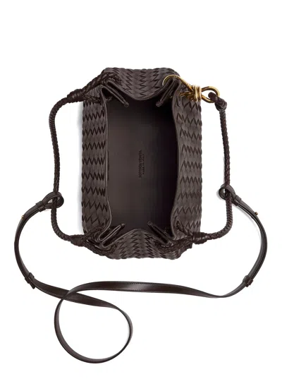 Bottega Veneta 'parachutte' Brown Shoulder Bag With Knot Detail And Intrecciato Motif In Leather Wom