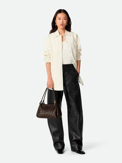Bottega Veneta 'parachutte' Brown Shoulder Bag With Knot Detail And Intrecciato Motif In Leather Wom