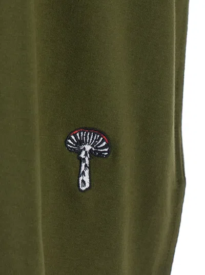 Bottega Veneta Green Crewneck T-shirt With Mushroom Embroidery On The Front In Cotton Man In Green