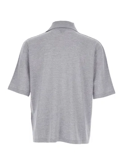 Bottega Veneta Light Grey Melange T-shirt In Gray