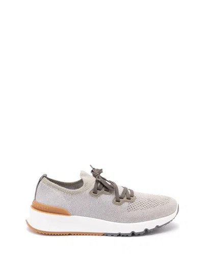 Brunello Cucinelli Knit Sneakers In Nude