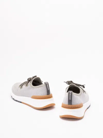 Brunello Cucinelli Knit Sneakers In Nude