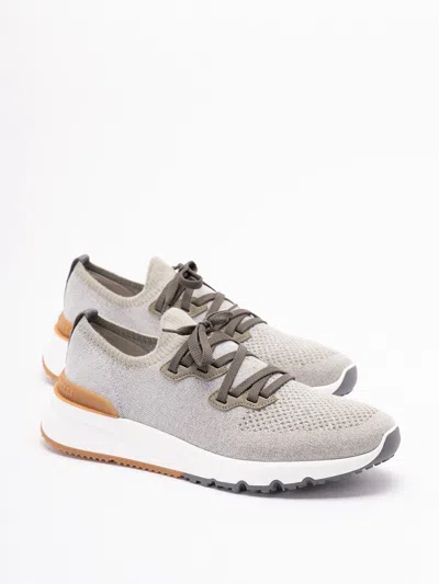 Brunello Cucinelli Knit Sneakers In Nude
