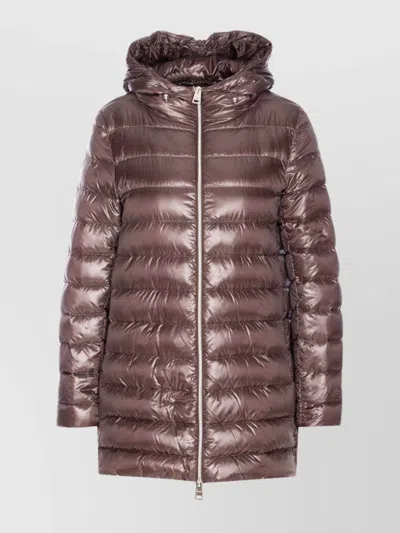 Herno A-shape Brown Ultralight Down Coat With Hood In Brown