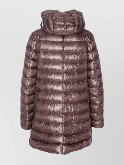 Herno A-shape Brown Ultralight Down Coat With Hood In Brown