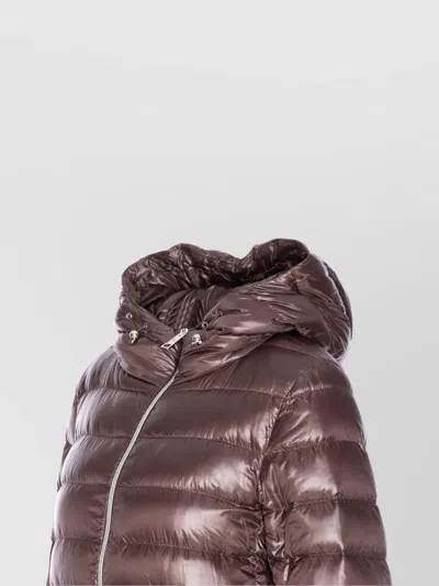 Herno A-shape Brown Ultralight Down Coat With Hood In Brown