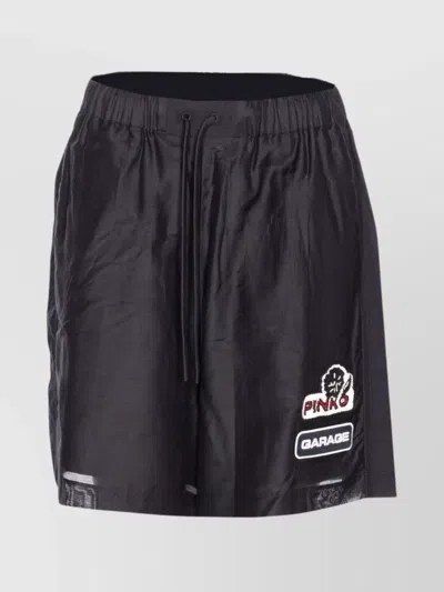 Pinko Bermuda Shorts With Back Pocket And Elasticized Waist In Black