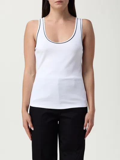 Theory White Sleeveless Top With Scoop Neck In Cotton Stretch Woman In White