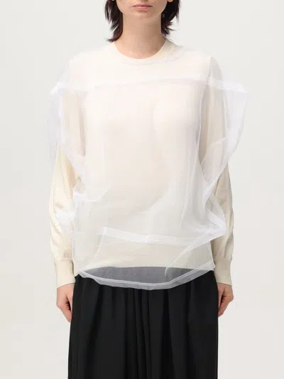Comme Des Garçons Sheer Overlay Mesh Pullover In White