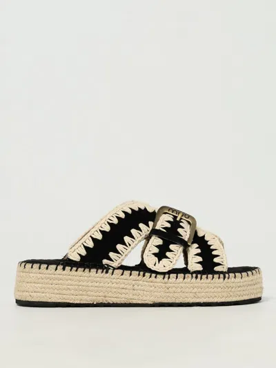 Mou Jute Sandals In Black