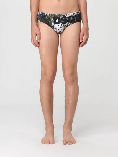 Dsquared2 Paint Splatter-print Swimming Trunks In Black