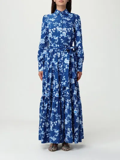 Mc2 Saint Barth Cotton Maxi Dress In Blue