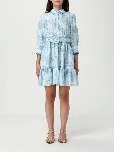 Mc2 Saint Barth Linen Mini Dress In Blue