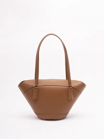 Dolce & Gabbana Brown Shoulder Bag With Two Top Handles And Buckle Closure On The Front In Brown