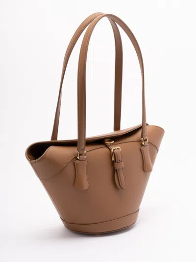 Dolce & Gabbana Brown Shoulder Bag With Two Top Handles And Buckle Closure On The Front In Brown