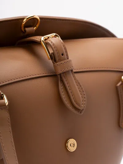 Dolce & Gabbana Brown Shoulder Bag With Two Top Handles And Buckle Closure On The Front In Brown