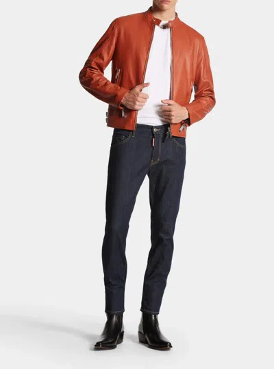 Dsquared2 Blue Jeans With Belt Loops And Logo Patch On The Rear In Blue