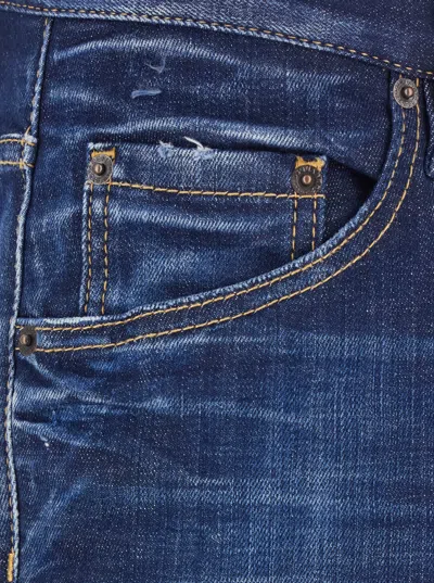 Dsquared2 Blue Jeans With Belt Loops And Logo Patch On The Rear