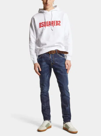 Dsquared2 Blue Jeans With Belt Loops And Logo Patch On The Rear