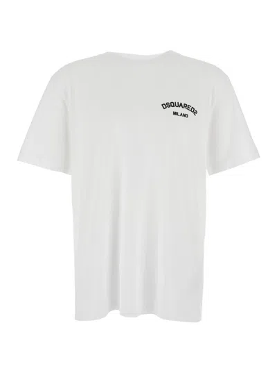 Dsquared2 White Cotton Short Sleeve T-shirts In White