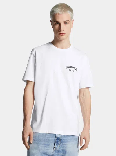 Dsquared2 White Cotton Short Sleeve T-shirts In White