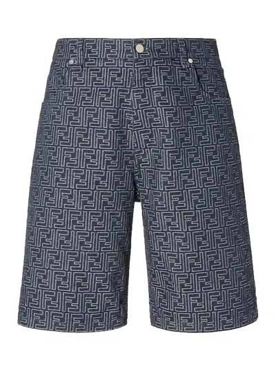 Fendi Short Jeans In Blue