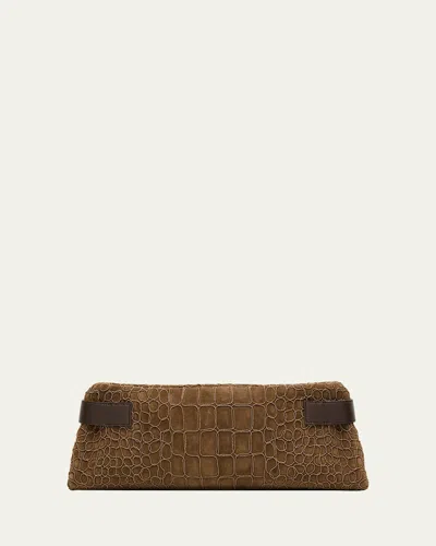 Brunello Cucinelli Essense Bead-embroidered Suede Clutch Bag