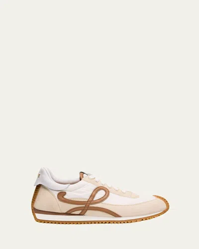 Loewe Flow Runner Leather-trimmed Shell And Suede Sneakers