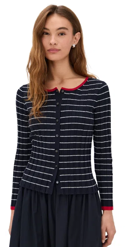 Alex Mill Cerise Ribbed Cardigan In Cotton Cashmere In Black