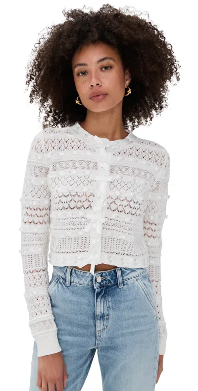 Loveshackfancy Roselline Cardigan Daylight White In White