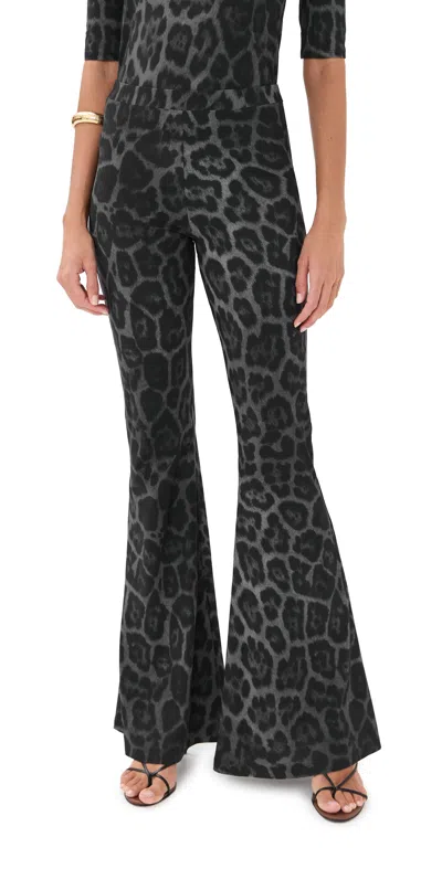 Stella Mccartney Flared High-waisted Leggings Leopard Print In Black