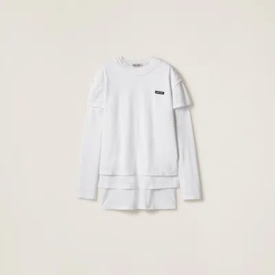 Miu Miu Set Of Three Jersey T-shirts In White