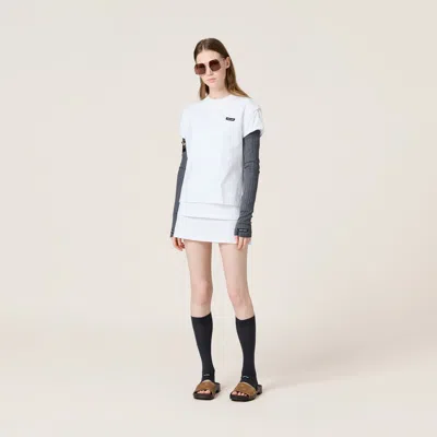 Miu Miu Set Of Three Jersey T-shirts In White