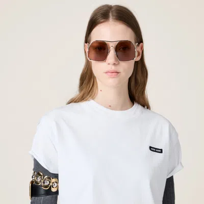 Miu Miu Set Of Three Jersey T-shirts In White