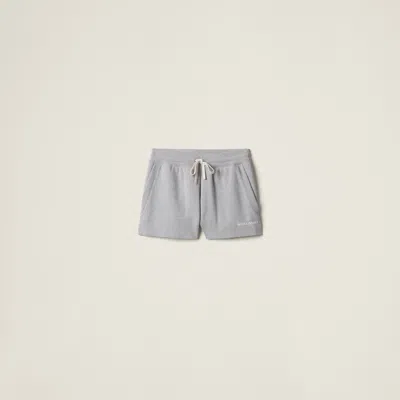 Miu Miu Cotton Shorts With Drawstring And Elastic Waistband