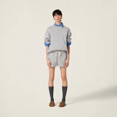 Miu Miu Cotton Shorts With Drawstring And Elastic Waistband