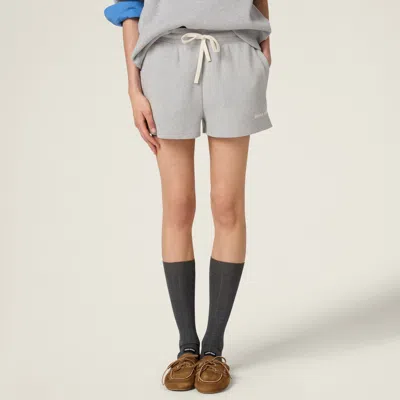 Miu Miu Cotton Shorts With Drawstring And Elastic Waistband