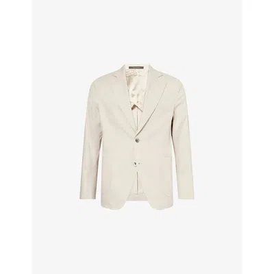 Oscar Jacobson Mens  Ferry Patch-pocket Soft Cotton Blazer In Brown