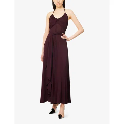 Alaïa Alaia Women Cross Dress Viscose Long Dress In Burgundy