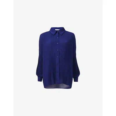 Leem Womens  Long-sleeve Plisse Woven Shirt
