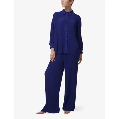 Leem Womens  Long-sleeve Plisse Woven Shirt